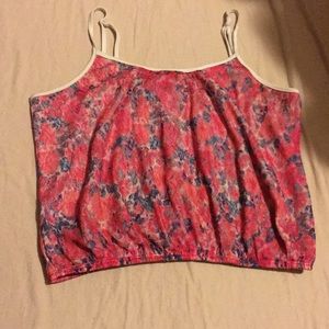 Blue reddish oversized crop top